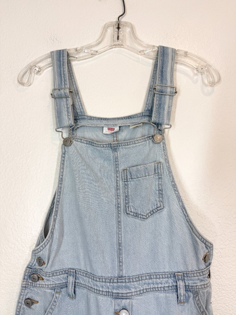 Levi's Denim Overall Dress Bib Jumper Pinafore Light Wash Y2K 90s Small - Picture 4 of 11